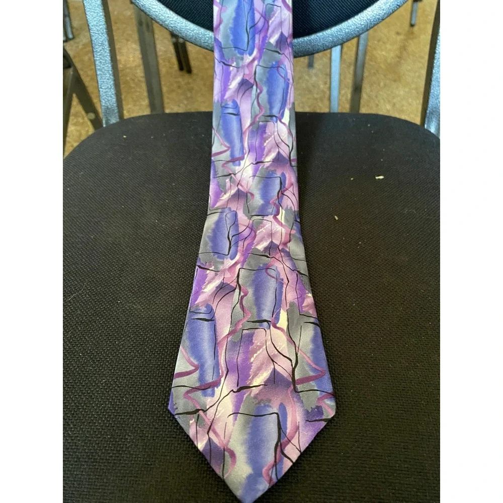 Jerry Garcia Wetlands I Collection 56 Silk‎ Necktie Purple Blue Abstract Art Tie